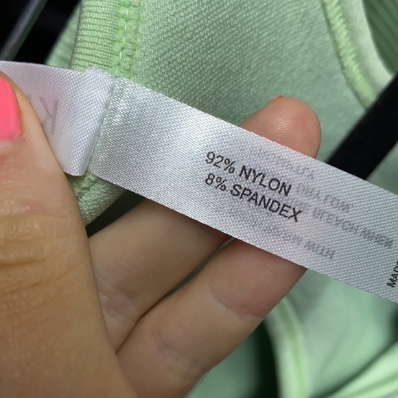 Ribbed Athletic Set Leggings Sports Bra Mint Green - Picture 6 of 7